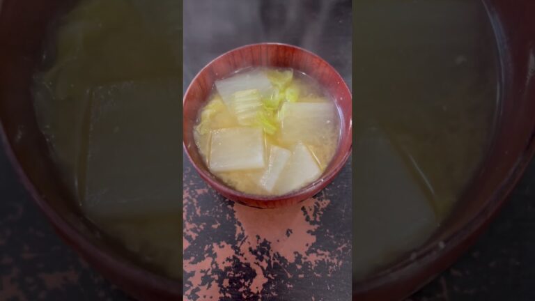 【湯気動画】白菜と大根の味噌汁2021/11/23