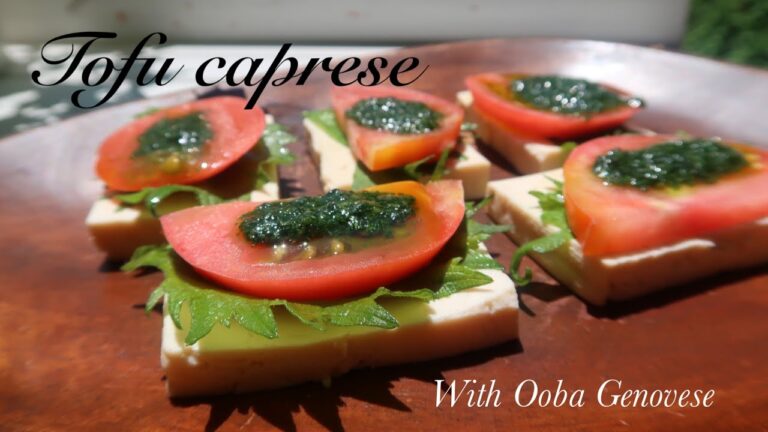 【豆腐カプレーゼ】ヴィーガンカプレーゼ｜#大葉ジェノベーゼソース で和風カプレーゼ！【大葉ジェノベーゼソースの作り方】もご紹介♡　#vegan #ヴィーガンレシピ　#カプレーゼ　# 豆腐レシピ