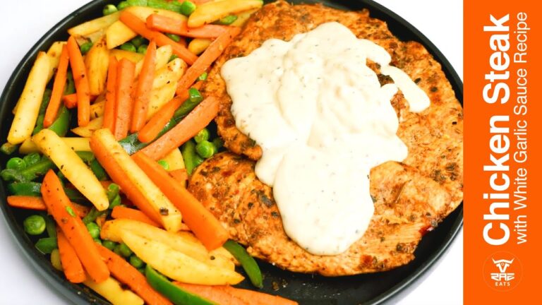 Chicken Steak with White Garlic Sauce | Restaurant-Style Recipe at Home by RazEats