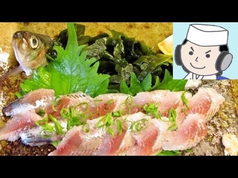 鰯のかば焼き丼と刺身♪　Sliced raw fish and kabayaki of a sardine