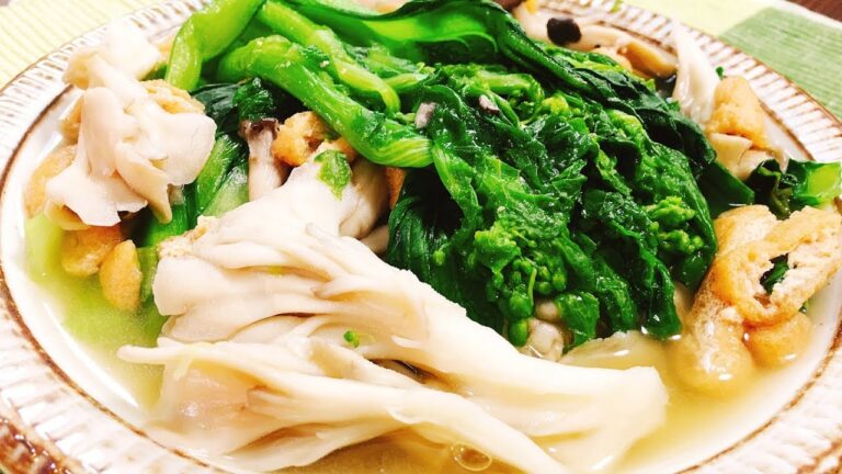 やっぱ簡単で超旨いって最高!!『菜の花と小松菜のからし煮』How to make rape blossoms & Japanese mustard spinach Boiled mustard 芥末煮