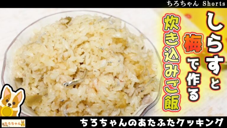ちろちゃんのあたふたクッキング しらすと梅の炊きこみご飯。４K＃shorts