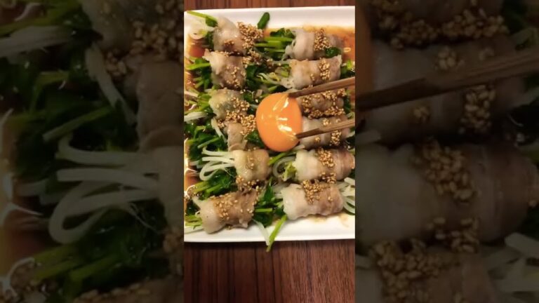豚肉巻き！！#shorts #夜ごはん #おかず＃豆苗#もやし