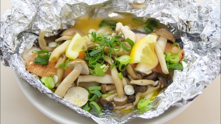『鮭と千曲ぶなしめじのホイル焼き』作り方
