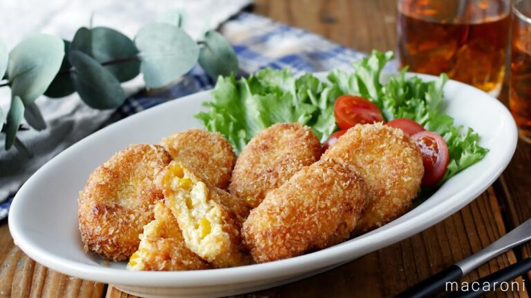 【豆腐のコーンクリームコロッケ】サクッととろ〜り♪クリームはレンジでお手軽！