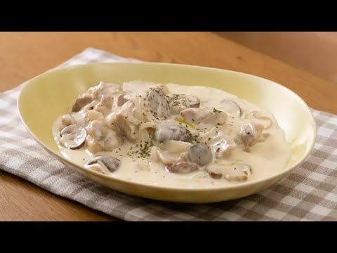 鶏もも肉とマッシュルームのクリーム煮