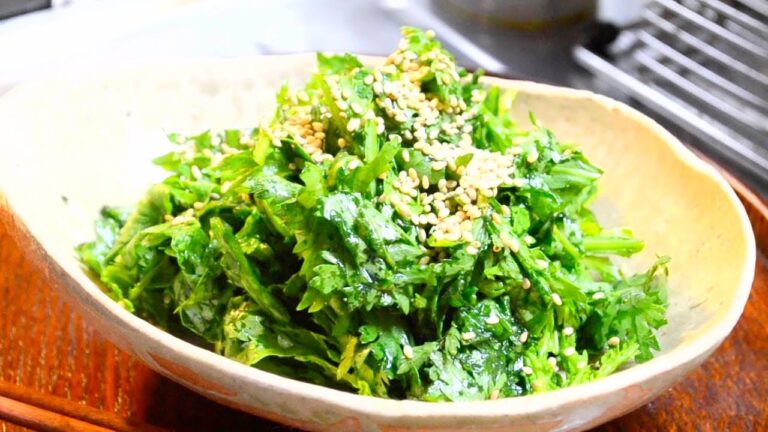 春菊のチョレギサラダの作り方　　How to make crown daisy salad