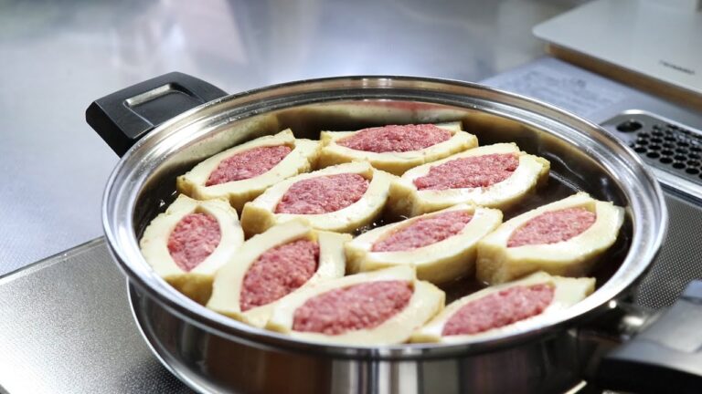 【料理】映え！厚揚げの肉詰め煮のインパクト