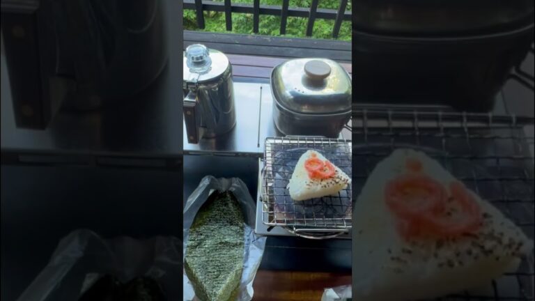 キャンプでめんたいマシマシ焼きおにぎり！