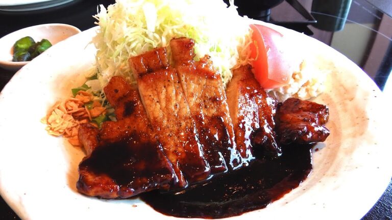 Pork dishes are steamed and Tonteki 長久手のランチは一力のトンテキでご飯が進む:Gourmet Report グルメレポート