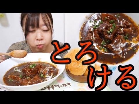 【なんじゃこりゃ！】柔らかお肉ゴロゴロとろけるビーフシチューとたまごロール【とろける最強美味しさ】