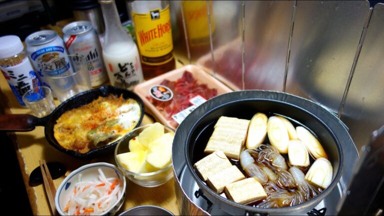 【宅飲み動画】すき焼き風肉豆腐 天婦羅の卵とじ【昨日の晩酌】