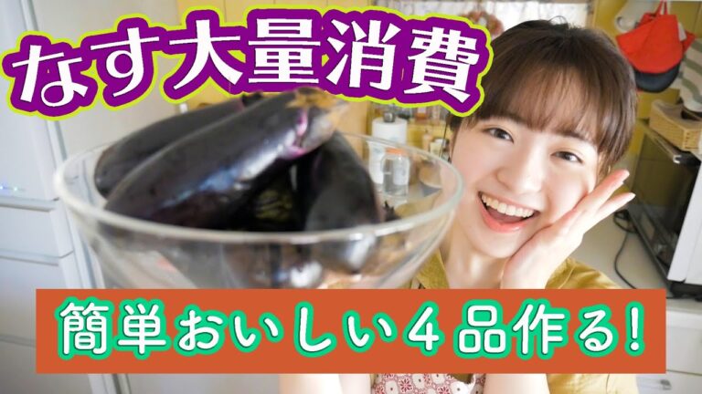 【なすを大量消費】8本で4品！簡単レシピでたくさん作る！【料理音フェチASMR】