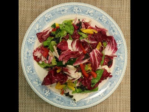 【料理レシピ】　『 ラディッキオのK POPサラダ 』味付け簡単　失敗知らず　トレビスとも呼ばれるイタリアでは定番の野菜　鮮やかな色合いのサラダに