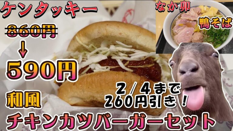 【猫ミーム】ケンタッキーの和風チキンカツバーガーセットを食べてきました！！！【なか卯の鴨そばも食べました！！！】（#猫ミーム　#猫マニ　#catmeme）（2025/01月中旬）