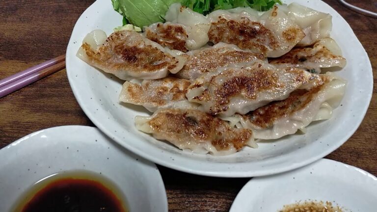 本日の晩ごはん シソと椎茸の無添加餃子
