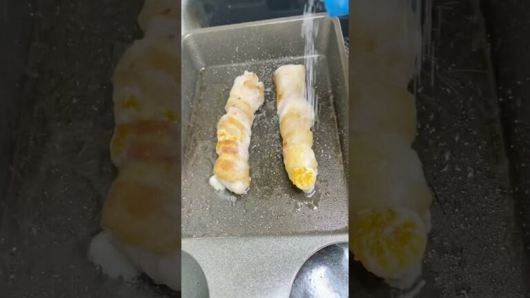 【TikTokでバズった】さけるチーズの豚肉巻きがチーズが伸びすぎてヤバい #shorts