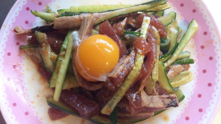 かつおのたたきでユッケ風