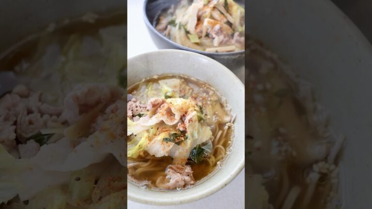 豚肉と白菜の温かいお蕎麦 #shorts
