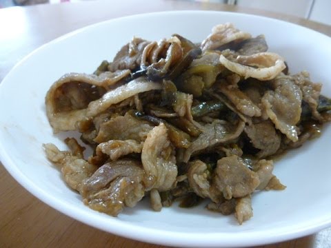 【お料理レシピ】ナスと豚バラ肉の焼き肉のタレ炒めの作り方　How to make fried pork and eggplant