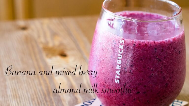 バナナとミックスベリーとアーモンドミルクのスムージーの作り方