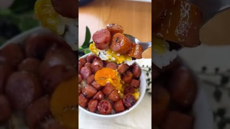 悪魔のガーリックバターソーセージ丼
