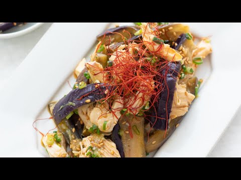 レンジで簡単！ささみとなすのよだれ鶏風のレシピ・作り方 #Shorts