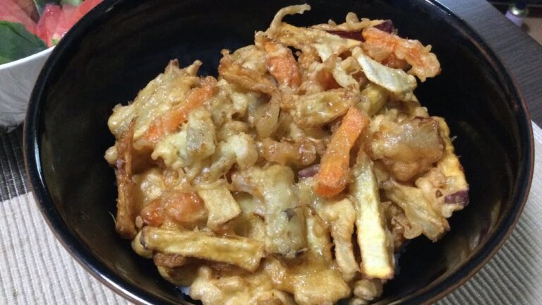 野菜かき揚げ丼の作り方教えます❤️