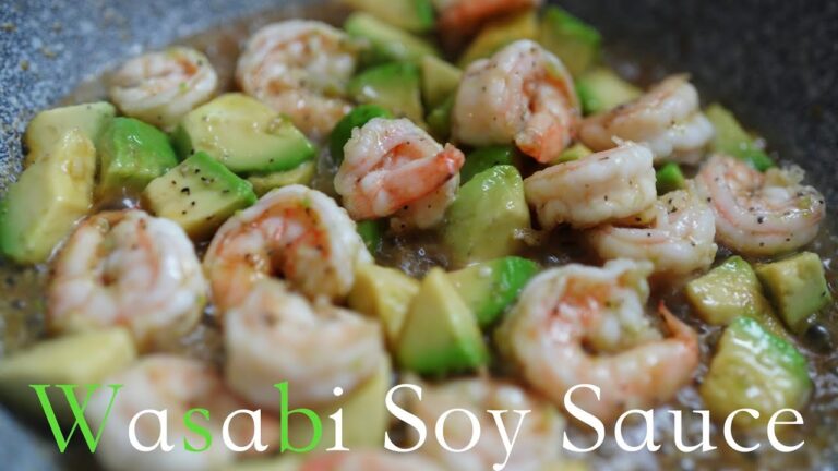 アボカドとエビのワサビ醤油炒め☆Avocado and Shrimp Wasabi Soy Sauce
