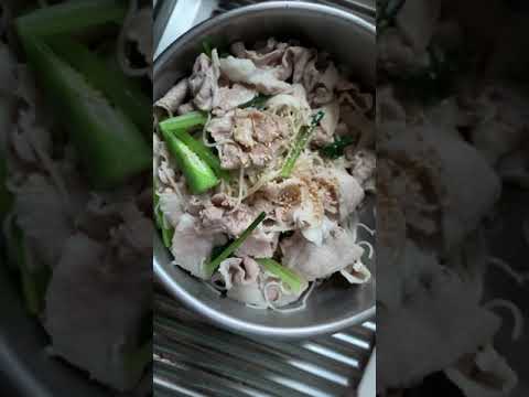 一人暮らし男のとある日の晩ご飯【豚そうめん】#Shorts