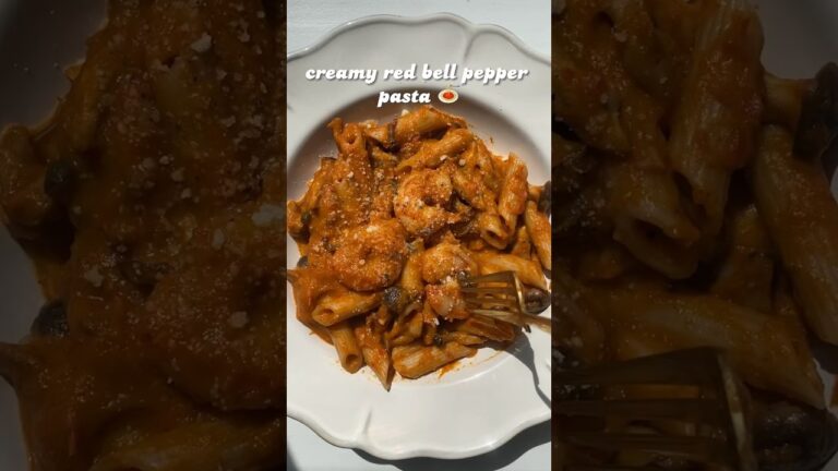 海老とパプリカのクリームパスタ🍝                                         #short#diet