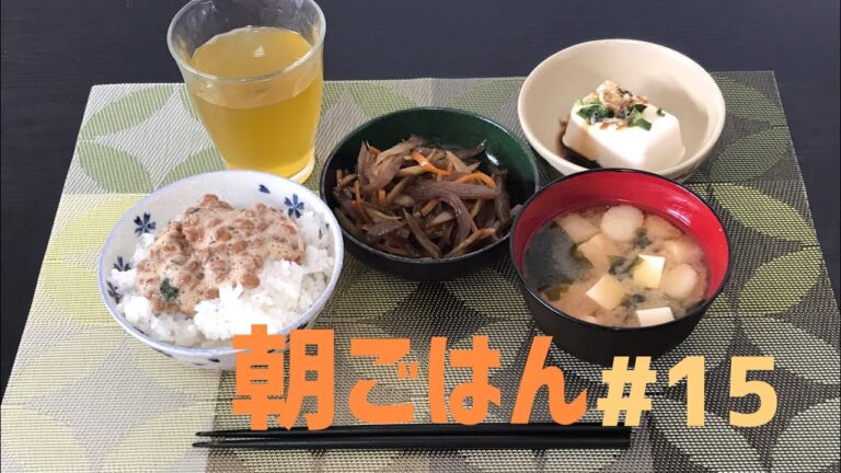 [朝ごはん記録] #15 きんぴらごぼう　味噌汁　冷奴　納豆ごはん