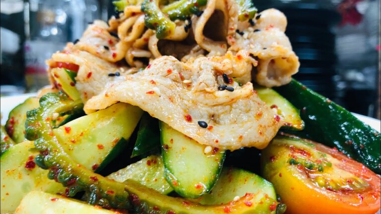 (4-2)夏野菜と冷しゃぶサラダ(여름야채 냉샤브 사라다)
