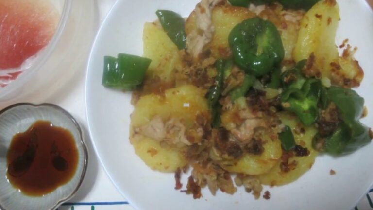 豚肉じゃが芋ピーマンしょう油カレー炒め：短縮版