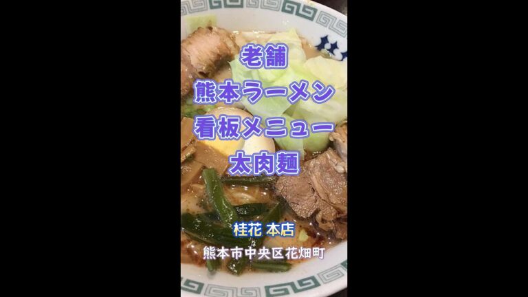 【熊本】熊本ラーメンの草分け的存在！具沢山の太肉麺♪＠桂花 本店 #shorts