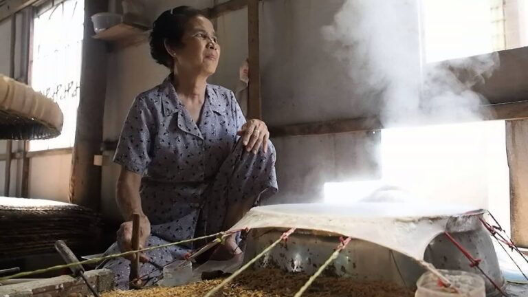 ベトナム　ライスペーパーの作り方, How rice paper is made, Banh Trang