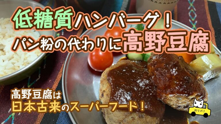 【週末里山料理VLOG】低糖質ハンバーグ！パン粉の代わりに高野豆腐【プラベキャンプ場と猫と糖尿病食】高野豆腐は日本古来のスーパーフード！