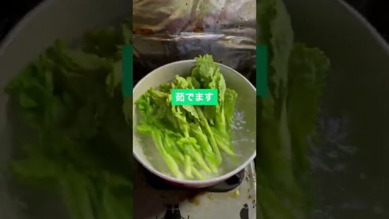 近所の農家さんに頂いた菜花を調理してみた