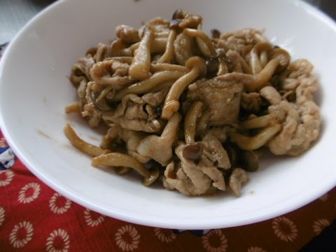 【レシピ】しめじと豚こま切れ肉の焼肉のタレ炒め♪