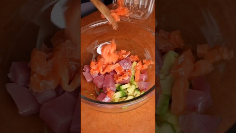 まぐろサーモンアボカドの健康食を食べる　#shorts #asmr