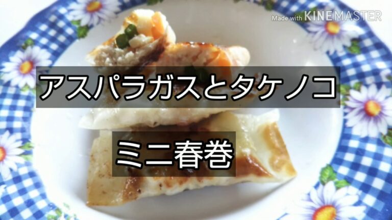 ワンコごはん【アスパラガスとタケノコのミニ春巻】