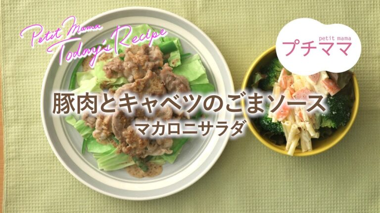 【プチママ♪ミールキット　2020/1/22】豚肉とキャベツのごまソース・マカロニサラダ