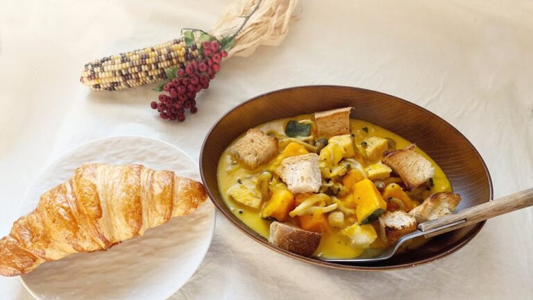 かぼちゃとパンのクリームチキンスープ🎃🥖【有賀薫レシピ】