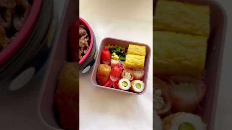 【簡単弁当】楽ちんなのに豪華に見える牛丼弁当！