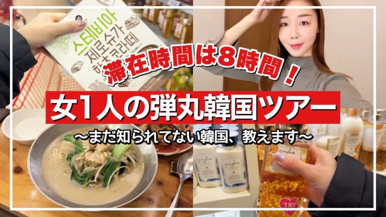 【2025年㊗️日帰り韓国旅行】女1人旅‼️グルメ•癒し•日本未上陸も⭐️滞在時間8時間の鬼の弾丸旅行【韓国語できます】