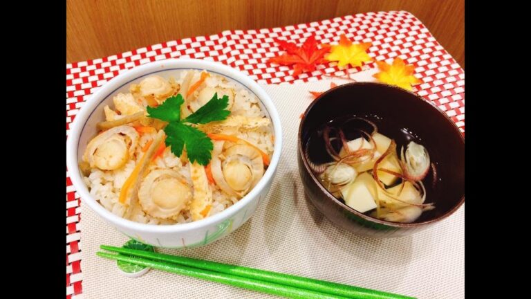海鮮炊き込みごはんと玉子豆腐のお吸い物