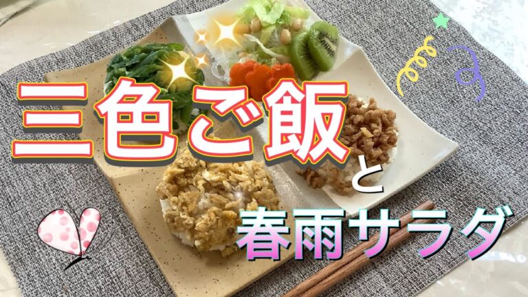 三色ご飯と春雨サラダ　Three meals ＆ Vermicelli salad