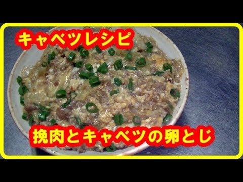 [キャベツレシピ] 簡単！挽肉とキャベツの卵とじの作り方　Ground meat and cabbage with eggplant