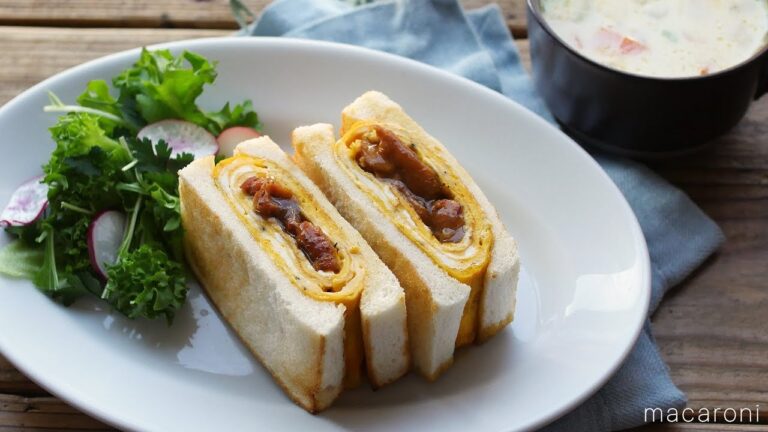 【缶詰レシピ】焼き鳥缶で簡単。照り焼き チキン の オムレツサンド の レシピ 作り方