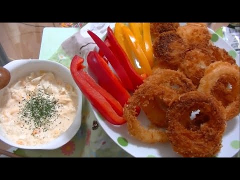 【揚げたてサックサク】新玉ねぎのオニオンフライとたっぷりタルタルソース【飯テロ】